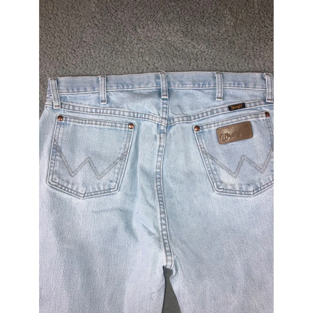 Wrangler Jeans Men 34x35 Cowboy Light Wash Straight Leg Heavyweight Denim Pants